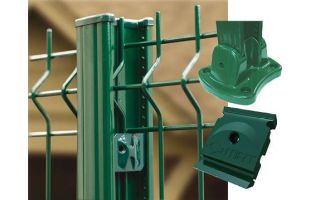 Poteau Easy Clip pour grillage rigide - 2.50m - Vert Ral 6005